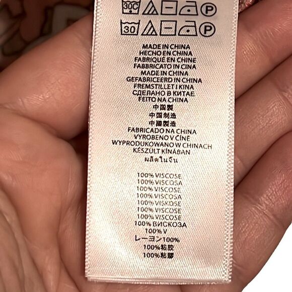 Michael Kors Top Woman's Size Medium Short Cap Sleeve Round Neck Viscose Retro - Picture 7 of 7